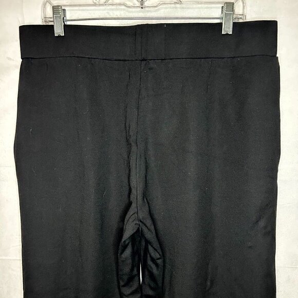 Suzanne Betro Women's Pull On High Rise Wide Leg Pants Black Sz 2X (35x26) Slits - Picture 4 of 5
